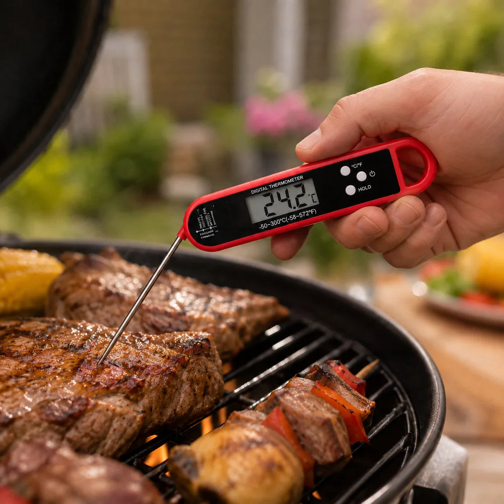 Digital Grilltermometer med Vikbar Mätsond