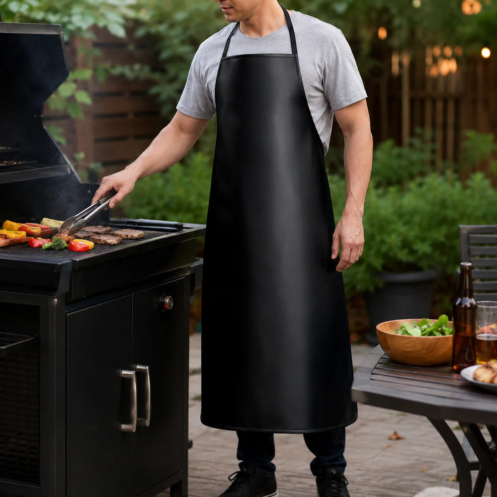 Svart Grillförkläde med Vattenavvisande PU-yta – 3 Storlekar
