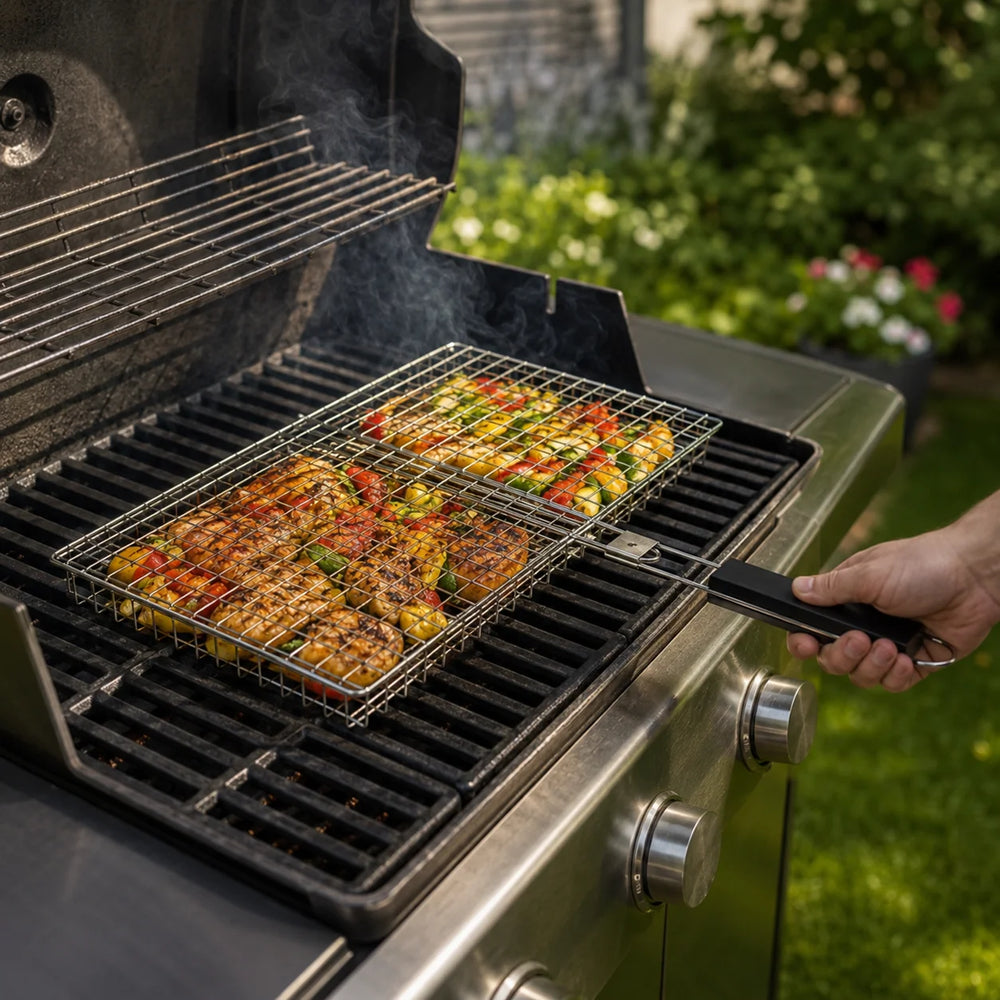 Grillkorg med Handtag för Fisk, Kött och Grönsaker